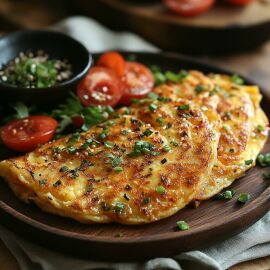 Imagem da notícia Omelete Vegana Crocante com Pesto: Uma Fusão Criativa de Texturas e Aromas
